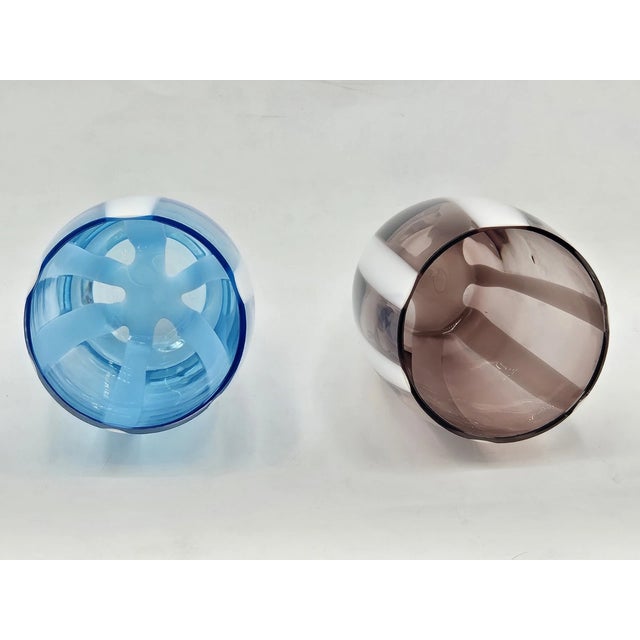 Mid-Century Modern 1990s Zafferano Gessato Glass Tumbler Set of 2 For Sale - Image 3 of 5