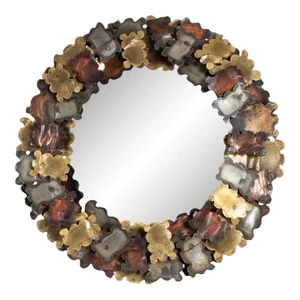 Torch Cut Mixed Metal Brutalist Mirror