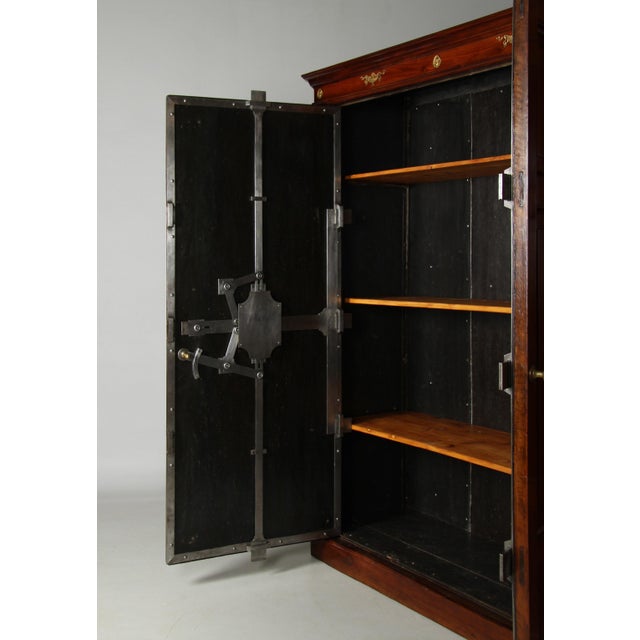 Safe Cabinet in Walnut, Iron and Steel, Milano, 1876 For Sale - Image 11 of 18
