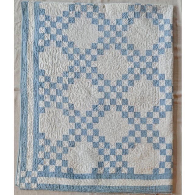 Early 20th Century Early 20th C Double Irish Chain Quilt - For Sale - Image 5 of 15