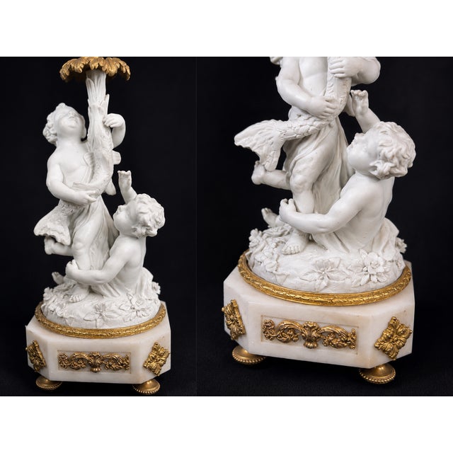 1840s French Sevres White Biscuit Clock Set - 3 Pc For Sale - Image 17 of 18