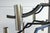 A black and chrome candelabra chandelier ceiling light fixture. This piece features a black metal and chrome finish...