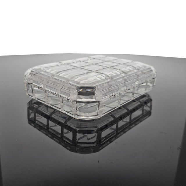 Late 20th Century Late 20th Century Arnolfo Di Cambio Geometric Crystal Lidded Box, Italy For Sale - Image 5 of 16