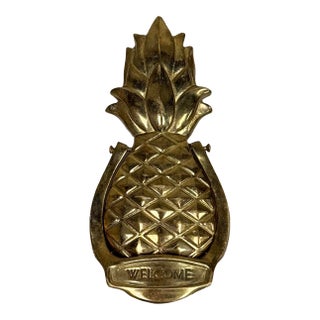 Vintage Brass Pineapple Motif Door Knocker For Sale
