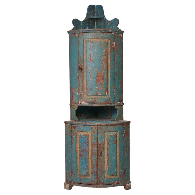 Swedish Folk Corner Cabinet For Sale
