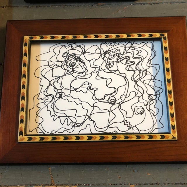 Gallery Wall Collection 3 Vintage Wayne Cunningham Small Abstract Ink Drawings Framed- Set of 3 For Sale - Image 4 of 6