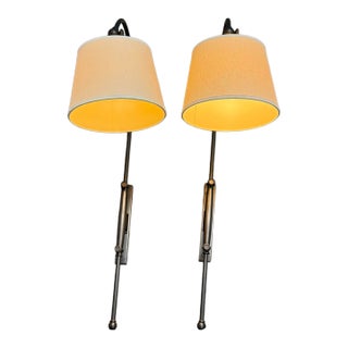 Pottery Barn Modern Adjustable Arc Plug-in Sconces, Pair For Sale