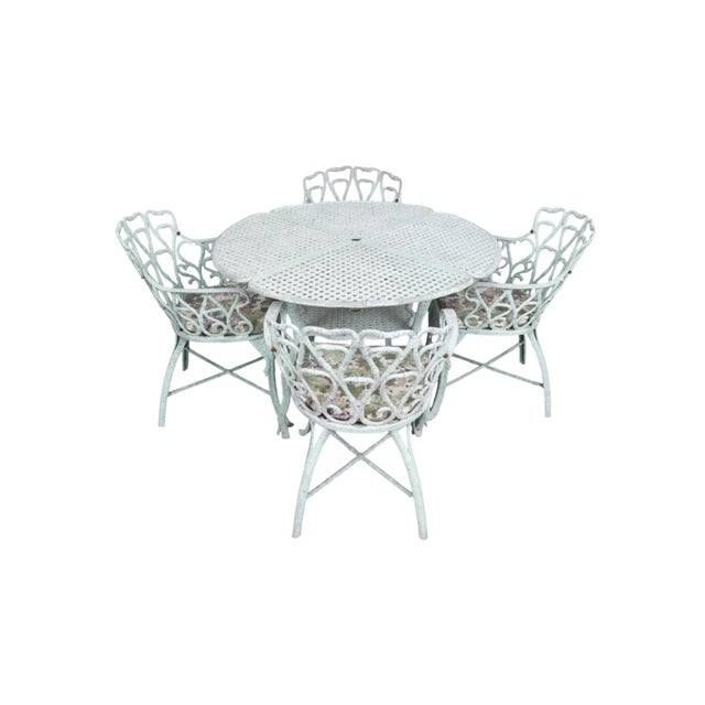 Rustic European Verdigris Patio Dining Set 5pcs For Sale - Image 3 of 18