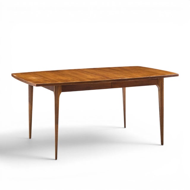 Broyhill Brasilia Mid Century Walnut Expanding Dining Table With 1 Leaf For Sale In Chicago - Image 6 of 10