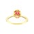 Modern Late 20th-Century 14k Yellow Gold Synthetic Ruby and Diamond Ring For Sale - Image 3 of 4
