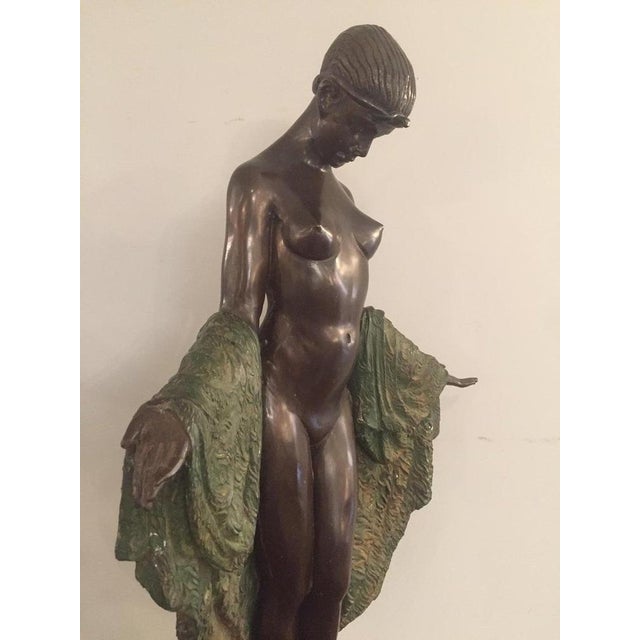 French Art Deco Bronze Dancer Figure by J.E Descomps For Sale - Image 9 of 18