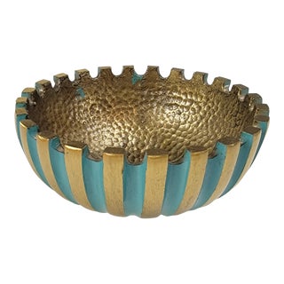 Vintage Mid Century Pal-Bell Verdigris Bronze Bowl For Sale