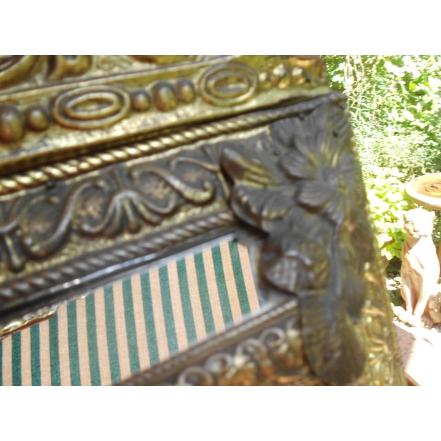Mirror Cabinet in Embossed Brass, 1950s For Sale - Image 11 of 18
