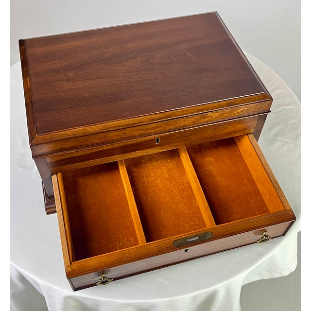 1970s 1970s Henkel Harris Virginia Galleries Solid Wild Black Cherry Jewelry Chest For Sale - Image 5 of 18