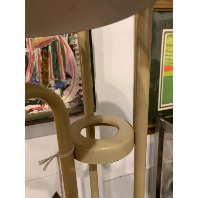 Beige 1960s Enamel Tri-Level Mushroom Shade Floor Lamp For Sale - Image 8 of 10