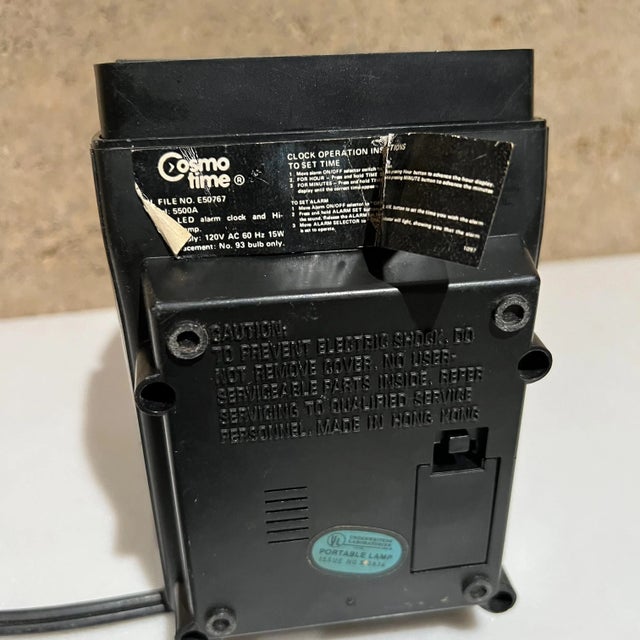 1970s 1970s Cosmo Time Folding Portable High Intensity Desk Lamp & Digital Alarm Clock For Sale - Image 5 of 11