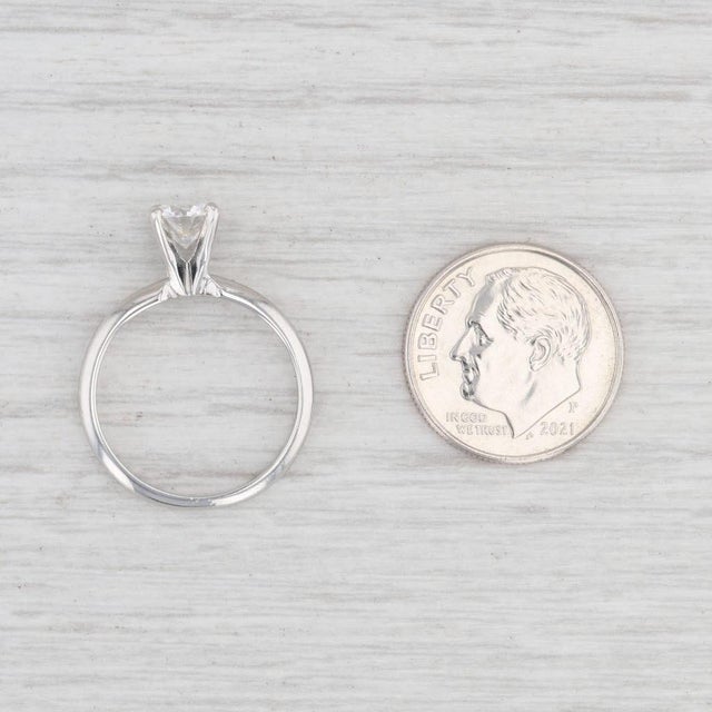 Metal New 0.70ct Moissanite Engagement Ring Platinum Round Solitaire Size 5.5 For Sale - Image 7 of 8