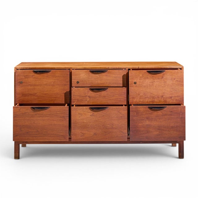 Jens Risom Mid Century Walnut File Credenza For Sale In Chicago - Image 6 of 10