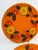 Mid Century Retro Orange Floral Plates Made in Italy - Set of 7 For Sale - Image 4 of 11