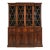 Baker Furniture Style Georgian Flame Mahogany Breakfront Bookcase Cabinet With Drop Front Secretary Desk For Sale
