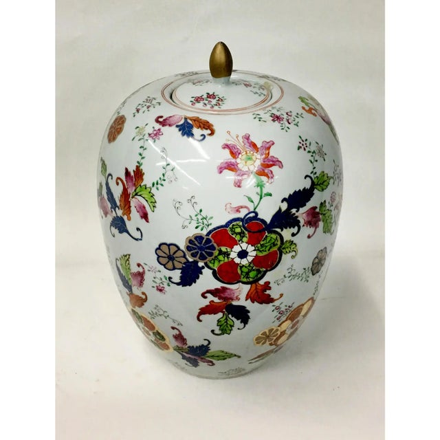 Vintage Export Tobacco Leaves design Ginger Jar. So colorful and brighten the room.