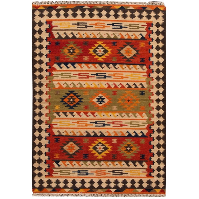 21st Century Contemporary Kilim Rug 5 '6'' X 7' 10'' For Sale - Image 13 of 13