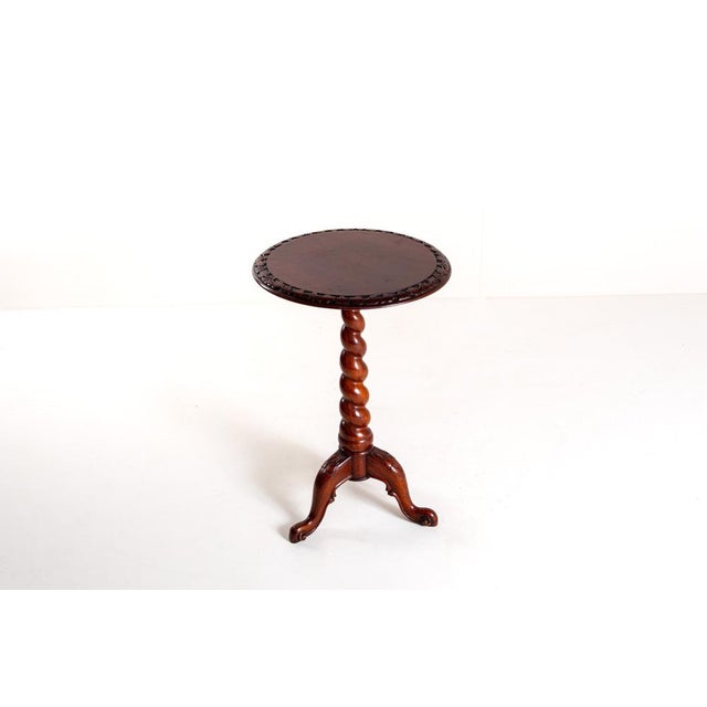 Brown Mahogany Barley Twist Coffee Table with Carved Decor For Sale - Image 8 of 10