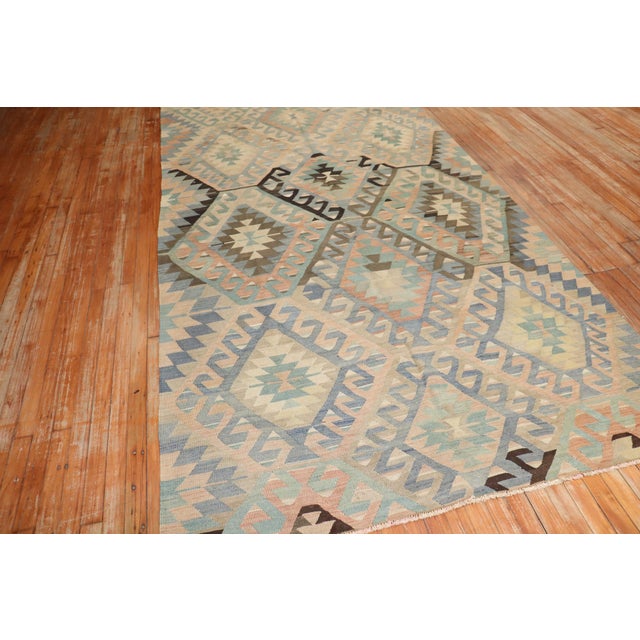 Rustic Vintage Turkish Kilim - 5'6" x 10'4" For Sale - Image 17 of 18