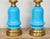 1940s Blue Opaline Glass Lamps - a Pair For Sale - Image 5 of 9
