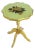 Gold Giltwood Scalloped Side Accent Table With Floral Top, Late 20th Century For Sale