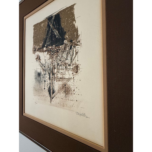 Wood 1990s Johnny Friedlaender Modernist Abstract Lithograph, Signed & Numbered 57/125 For Sale - Image 7 of 7