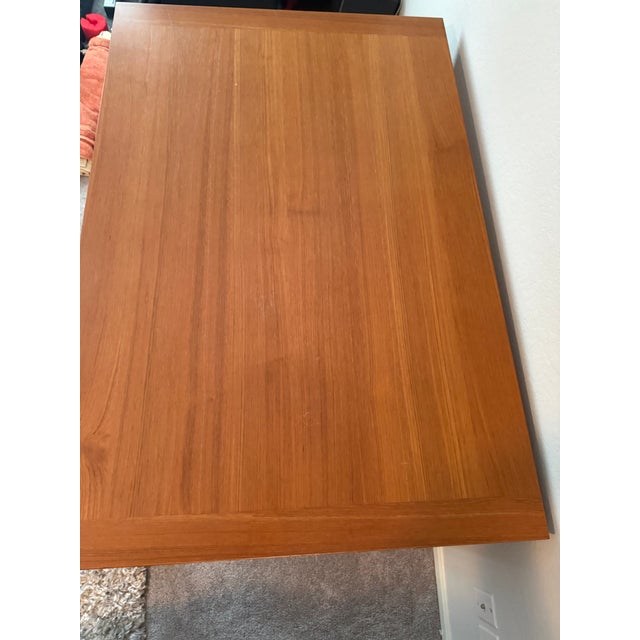 Mid 20th Century Ansager Mobler 92” Danish Modern Teak Twin Leaf Extension Dining Table For Sale In Houston - Image 6 of 9