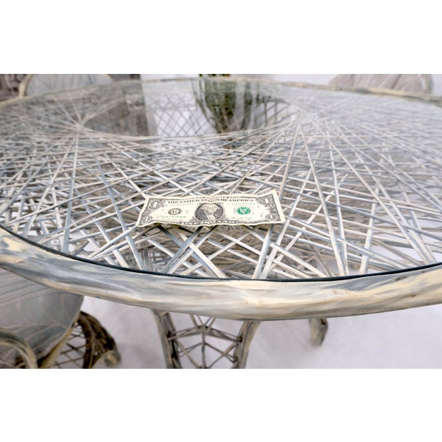 Russel Woodard Spun Fiberglass Oval Racetrack Dining Table 4 Chairs Outdoor Set For Sale - Image 6 of 18