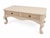 Exquisite fully refinished coffee table with stylish pattern matched wallpaper residing in the inset areas. Solid wood...