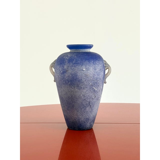 Vintage Murano Amphora Vase in Cobalt Blue, 1980s, in Very Good conditions. Designed 1980 to 1989