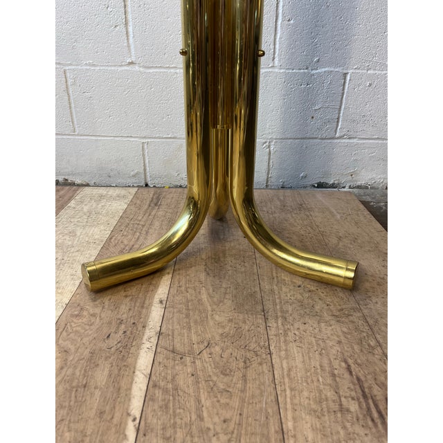 Brass Postmodern Polished Brass Pedestal Plant Stand, Sculptural Modernist Form For Sale - Image 8 of 8