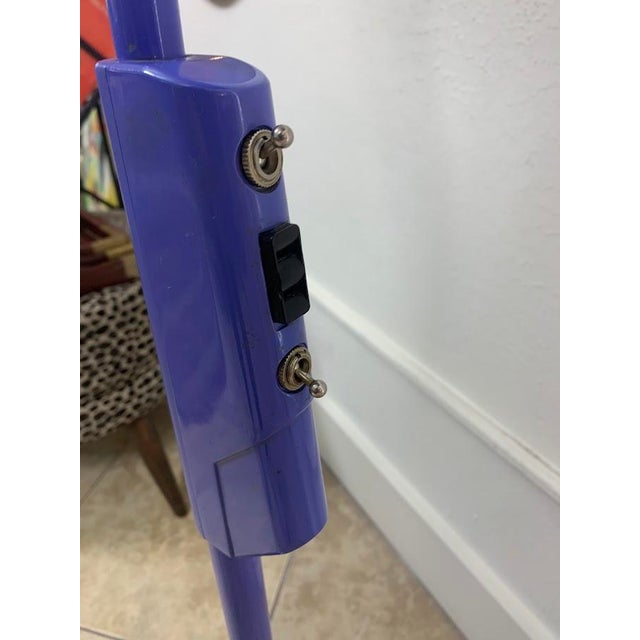 Metal Vintage Industrial Blue Floor Lamp – Large Metal Task Lamp, Mid-Century Modern For Sale - Image 7 of 7