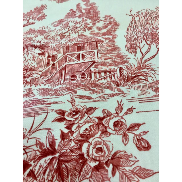 Textile Waverly Cotton Satin Twill Woodland Toile Linen Upholstery Fabric For Sale - Image 7 of 9