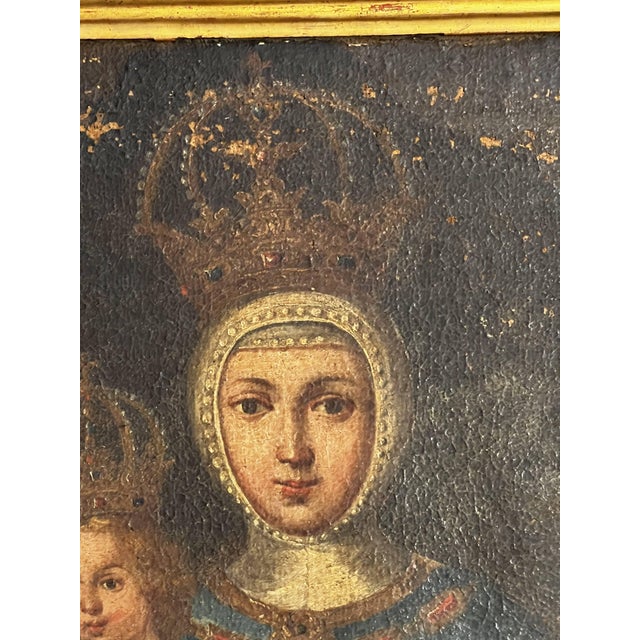 Anonimo, Spanish School, Virgin and Child, 1680, Oil on Canvas, Framed For Sale - Image 7 of 14