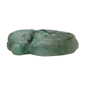 Hand Crafted Jade Pendant Dark Green Cicada Zen Ornament Figure N515s