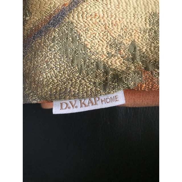 Silk D. V Kap Home Large Orange and Olive Floral Decorative Pillow Cover For Sale In San Diego - Image 6 of 7