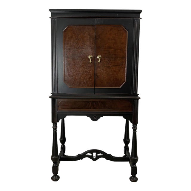 Vintage Radio Bar Cabinet WIth Drop Front Service For Sale