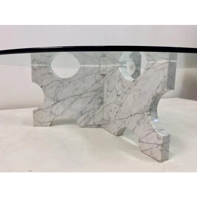 Italian Carrara Marble Coffee Table, 1970s For Sale - Image 6 of 11
