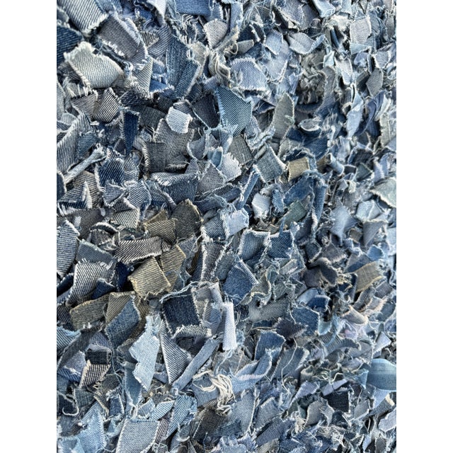 American 8ft 3in × 13ft 8in Stark Upcycled Denim Shag Area Rug For Sale - Image 3 of 10