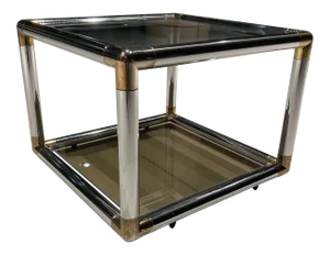 Tubular Chrome End Table Manner of Mastercraft