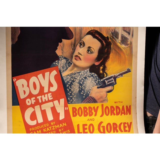 1940s Matted Vintage Original "Boys of the City" East Side Kids Movie Poster For Sale - Image 5 of 9