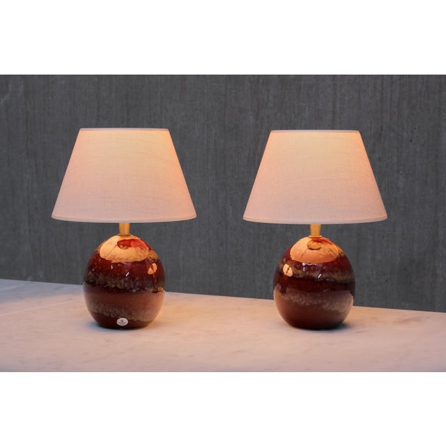Ivory Ceramic Oval Table Lamps by Kent Eriksson for Designhuset, Sweden, 1970s, Set of 2 For Sale - Image 8 of 12