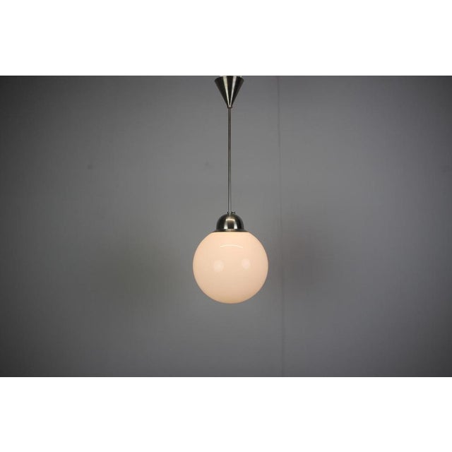 1930s Art Deco Glass Globe Pendant Chandelier, Europe, 1930s For Sale - Image 5 of 9