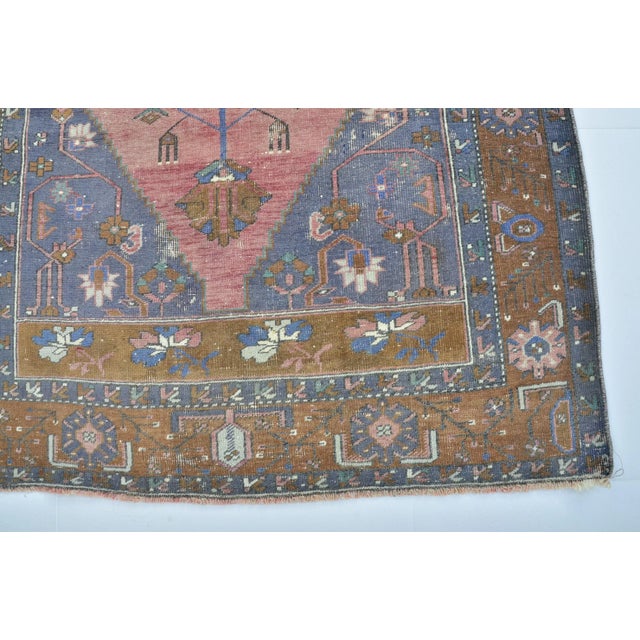 Pink Rose Muted Oushak Hand Knotted Area Rug For Sale - Image 9 of 11