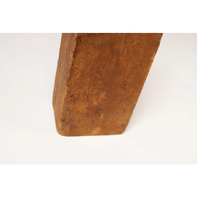 Small Vintage Handcarved Modernist Organic Form Wooden Sculpture on Base Signed For Sale - Image 14 of 17